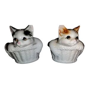 Vintage Ron Gordon Spotted Kitties in a basket salt and pepper shakers
